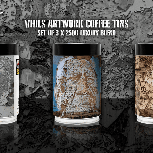 Vhils - Complete Set - 3 Collectable Coffee Tins / 750 g Luxury Blend Coffee / Free UK Delivery